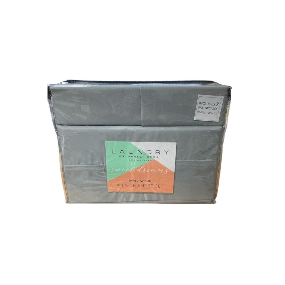 Laundry By Shelli Segal 1000TC Sheet Set Gray Twin/Twin XL